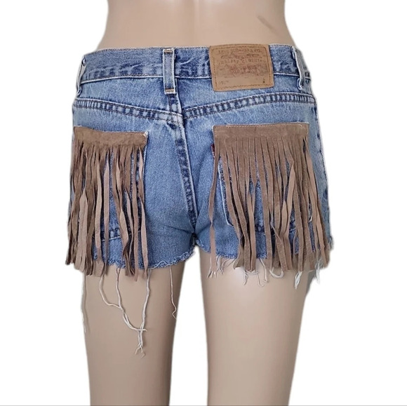 Levi's Pants - Vintage Levi's 518 Shorts Super Low Boot Cut Fringe Hemmed